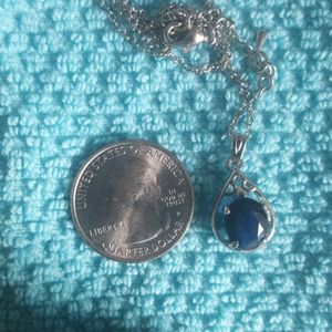 Sapphire Oval Cut 16" expandable Necklace